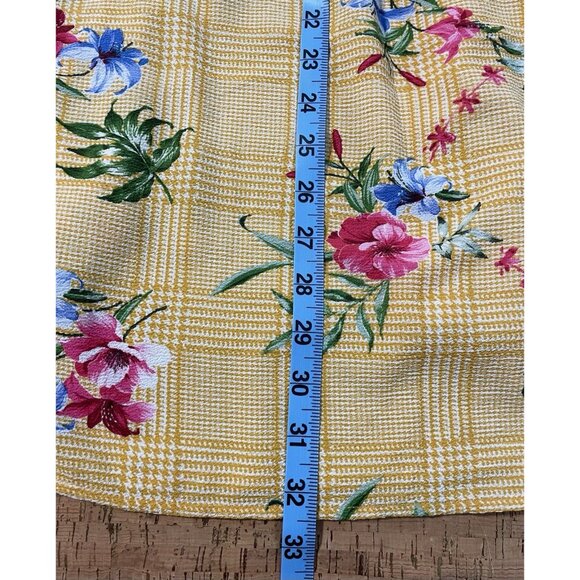 Forever 21 Kimono Sleeve Wrap Top Medium Yellow Floral Tie Waist - Picture 7 of 7